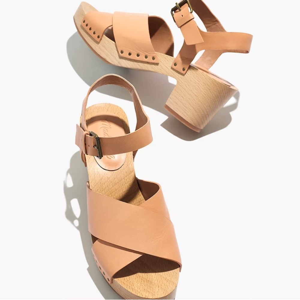 Madewell New The Johanna Crisscross Clog Sandal in Leather, 7.5